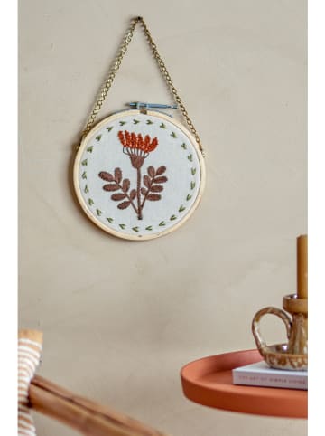 Bloomingville Wanddecoratie "Maidstone" crème/groen - Ø 16,5 cm