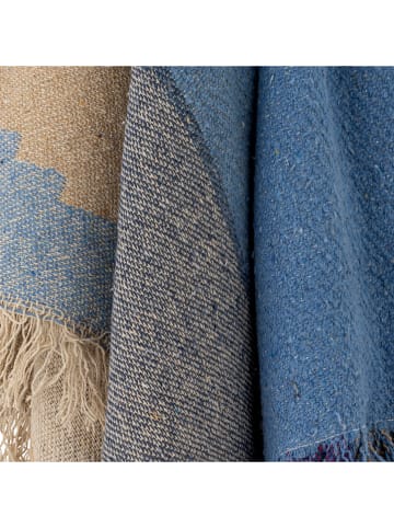 Bloomingville Koc "Maji" w kolorze beżowo-niebieskim - 160 x 130 cm