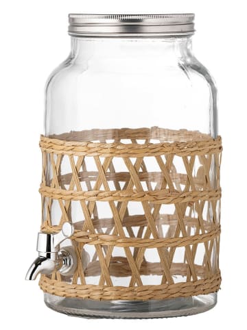 Bloomingville Drankdispenser "Manna" kleurloos/lichtbruin - (H)30 x Ø 19,5 cm