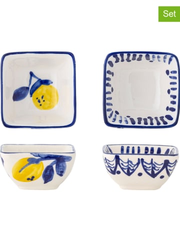 Bloomingville 2er-Set: Schalen "Maxima" in Weiß/ Blau/ Gelb - (H)8 cm