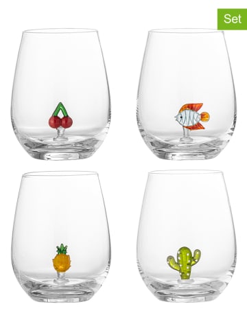 Bloomingville Szklanki (4 szt.) "Misa" ze wzorem - 560 ml