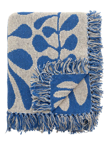 Bloomingville Koc "Nevine" w kolorze beżowo-niebieskim - 160 x 130 cm