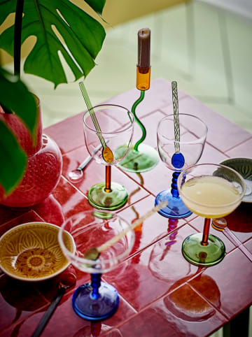 Bloomingville Cocktailglas "Noemi" in Transparent/ Blau - 230 ml