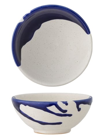 Bloomingville Schale "Okayama" in Weiß/ Dunkelblau - Ø 13,5 cm 