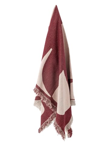 Bloomingville Wohndecke ''Olica'' in Rosa/ Rot - (L)160 x (B)130 cm