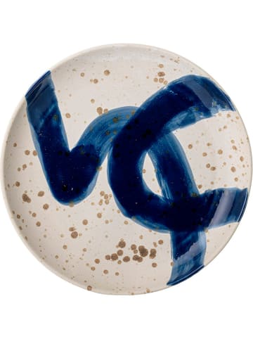 Bloomingville Wanddekoration "Ozcar" in Weiß/ Blau - Ø 30 cm