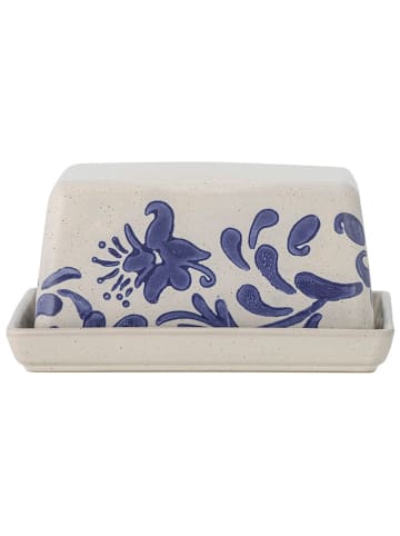 Bloomingville Botervloot "Petunia" blauw/wit - (B)17 x (H)7 x (D)12 cm