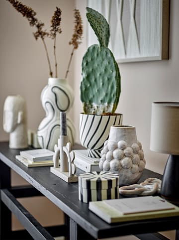 Bloomingville Vase "Poldor" in Creme - (H)19 x Ø 15 cm 