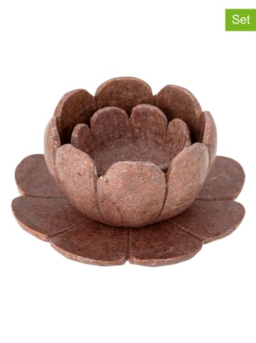 Bloomingville 3er-Set: Teelichthalter "Reiko" in Braun