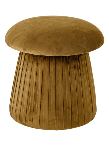 Bloomingville Poef "Roberta" mosterdgeel - (H)45 x Ø 44 cm