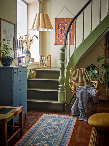 Bloomingville Puf "Roberta" w kolorze musztardowym - wys. 45 x Ø 44 cm