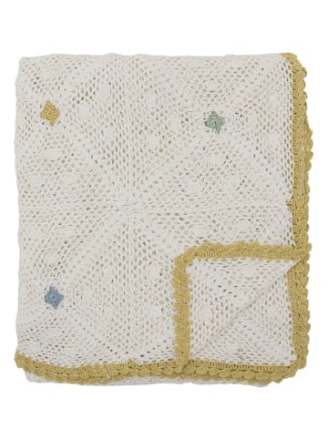 Bloomingville Woondeken ''Rovigo'' crème/geel/blauw - (L)150 x (B)125 cm