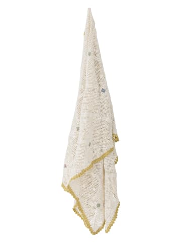 Bloomingville Woondeken ''Rovigo'' crème/geel/blauw - (L)150 x (B)125 cm