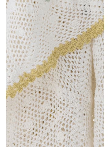 Bloomingville Wohndecke ''Rovigo'' in Creme/ Gelb/ Blau - (L)150 x (B)125 cm