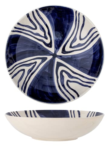 Bloomingville Schale "Shama" in Dunkelblau/ Weiß - Ø 33,5 cm 