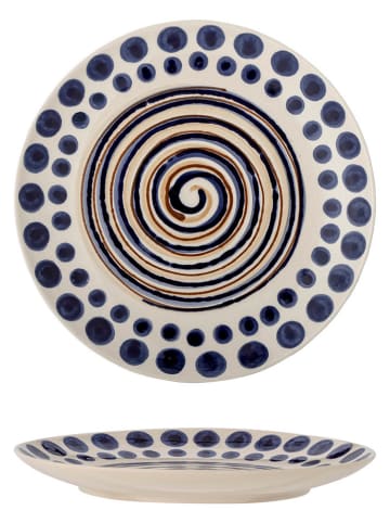 Bloomingville Talerz śniadaniowy "Shama" w kolorze niebiesko-pomarańczowym - Ø 20,5 cm