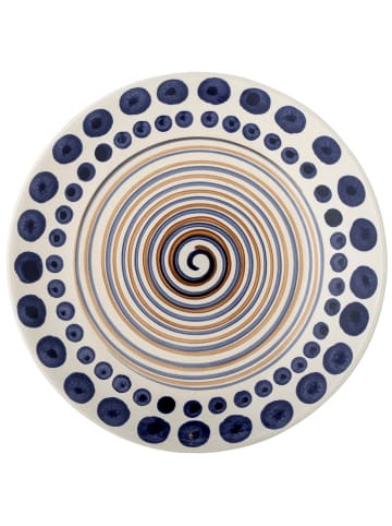 Bloomingville Speiseteller "Shama" in Blau/ Orange - Ø 27 cm