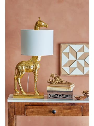 Bloomingville Lampa stołowa "Silas" w kolorze złoto-białym - wys. 70 cm