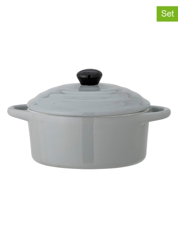Bloomingville 2-delige set: ovenvorm "Thanos" lichtgrijs - (H)8 cm