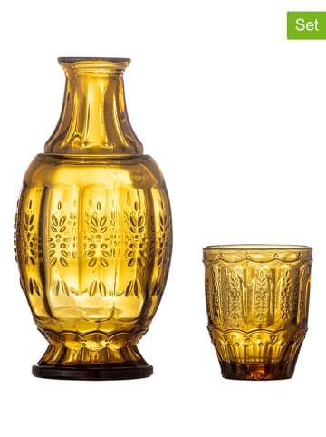 Bloomingville 2tlg. Set: Karaffe "Theon" in Gelb