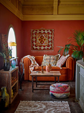 Bloomingville Poef "Torano" meerkleurig - (H)20 x Ø 40 cm