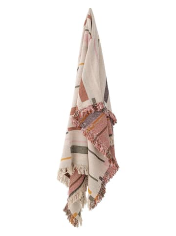 Bloomingville Plaid "Toscana" crème/lichtroze - (L)160 x (B)130 cm