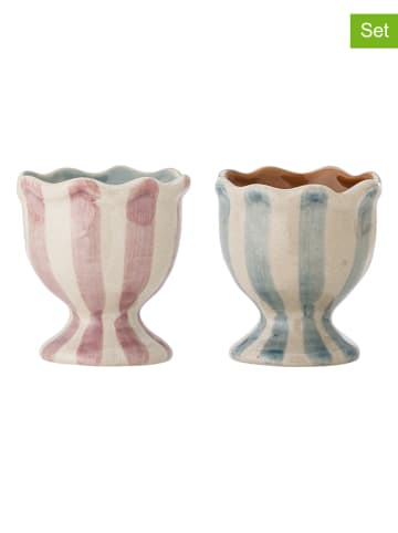 Bloomingville 2er-Set: Eierbecher "Willa" in Rosa/ Hellblau - 40 ml