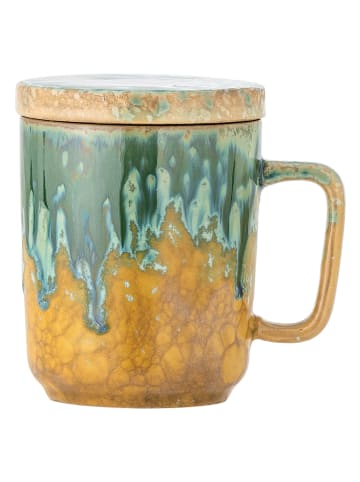 Bloomingville 3tlg. Set: Teetasse "Yuma" in Türkis/ Gelb - 250 ml