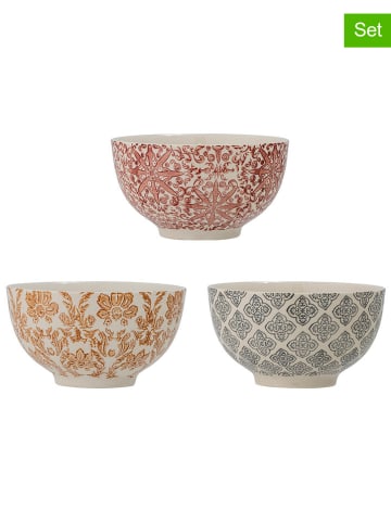 Bloomingville 3er-Set: Schalen "Genia" in Rot/ Braun/ Blau - Ø 13 cm