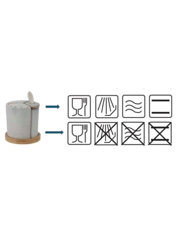 Bloomingville Salz- & Pfefferstreuer ''Josefine'' in Grau - (H)11 x Ø 11 cm