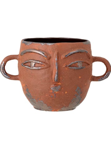 Bloomingville Doniczka "Lo" w kolorze brązowym - wys. 16,5 x Ø 18,5 cm