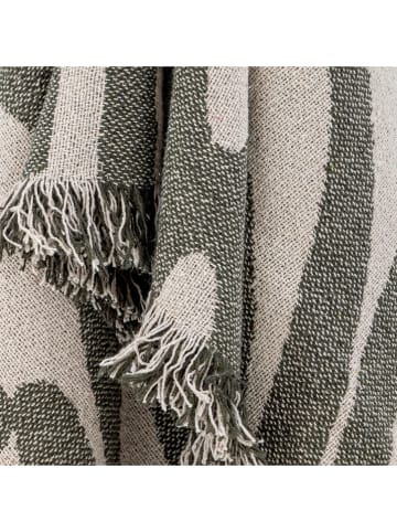 Bloomingville Wohndecke ''Alk'' in Beige/ Grün - (L)160 x (B)130 cm