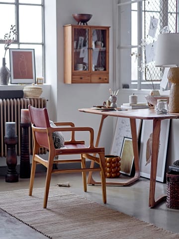 Bloomingville Świeca "Rustic" w kolorze szarym - wys. 15 cm