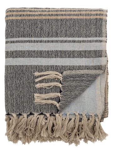 Bloomingville Plaid "Ferrara" blauw - (L)160 x (B)130 cm