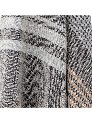 Bloomingville Plaid "Ferrara" in Blau - (L)160 x (B)130 cm