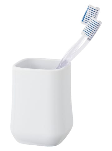 Schöner Wohnen Kollektion Zahnputzbecher ''Adine'' in Weiß - (H)10,5 x Ø 7,5 cm