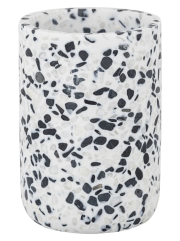 Schöner Wohnen Kollektion Zahnputzbecher ''Tosi'' in Weiß / Schwarz - (H)10,5 x Ø 8 cm