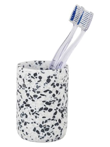 Schöner Wohnen Kollektion Zahnputzbecher ''Tosi'' in Weiß / Schwarz - (H)10,5 x Ø 8 cm