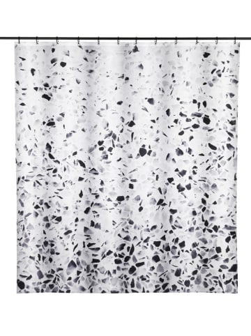 Schöner Wohnen Kollektion Duschvorhang "Tosi" in Weiß/ Schwarz - (L)200 x (B)180 cm
