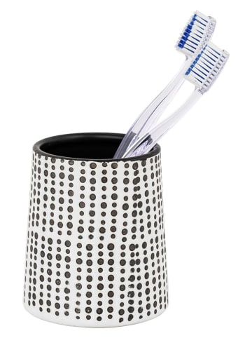 Schöner Wohnen Kollektion Zahnputzbecher ''Brento'' in Schwarz/ Weiß - (H)10 x Ø 9 cm