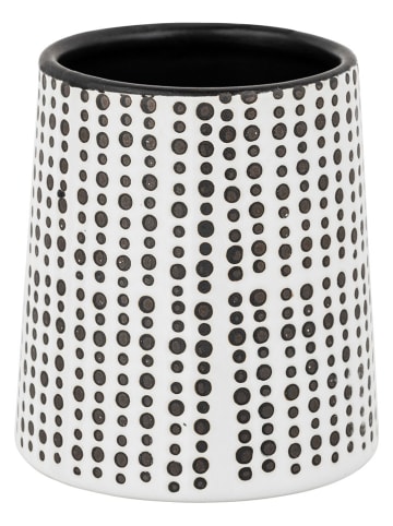 Schöner Wohnen Kollektion Zahnputzbecher ''Brento'' in Schwarz/ Weiß - (H)10 x Ø 9 cm