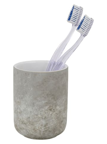 Schöner Wohnen Kollektion Zahnputzbecher ''Londa'' in Dunkelgrau - (H)10 x Ø 8 cm