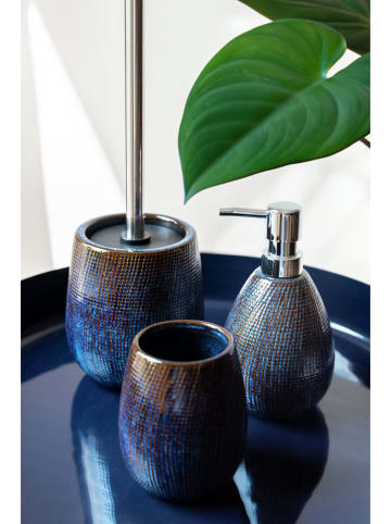 Schöner Wohnen Kollektion WC-Garnitur "Ronta" in Blau/ Braun - (H)38,5 cm