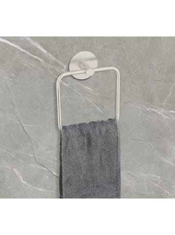 Schöner Wohnen Kollektion Handtuchring "Meleto" in Silber - (B)15,5 x (H)18,5 cm