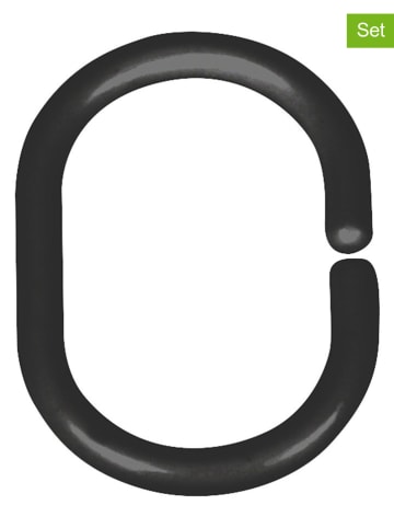 Schöner Wohnen Kollektion 2er-Set: Duschvorhangringe in Schwarz - 2x 16 Stück