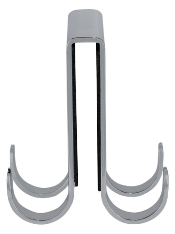 Schöner Wohnen Kollektion Doppel-Duschhaken "Brola" in Silber - (B)6,5 x (H)7 x (T)5,5 cm