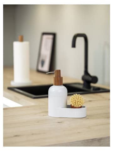 Schöner Wohnen Kollektion Küchenrollenhalter "Refia" in Hellbraun/ Weiß - (H)32 x Ø 14 cm