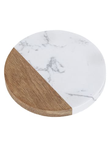 Schöner Wohnen Kollektion 4er-Set: Untersetzer "Marnie" in Weiß/ Braun - Ø 10 cm