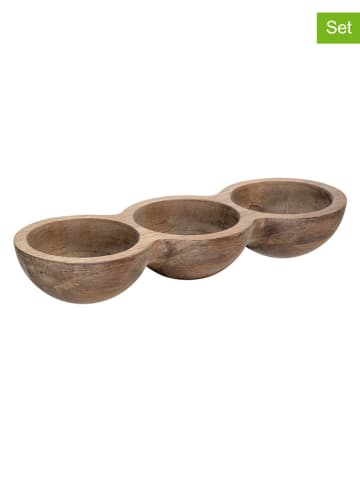 Schöner Wohnen Kollektion 3er-Set: Dipschalen "Andra" in Braun - 3x 80 ml
