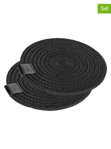 Schöner Wohnen Kollektion 2er-Set: Topfuntersetzer "Svea" in Schwarz - Ø 20 cm
